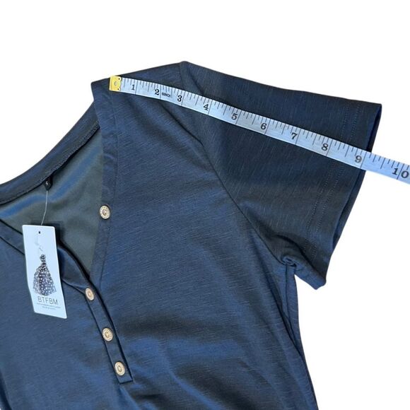 Bodycon Rutched Dress V Neck Short Sleeve T Shirt Mini Dress Size Small - Picture 16 of 16